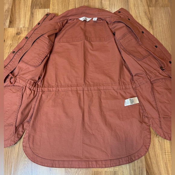 L.L.Bean BeanFlex Utility Barn Outdoor Jacket Shacket Women XS Rust Orange READ - Picture 13 of 16